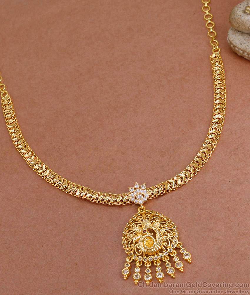 High Quality Peacock Design Gold Imitation Attigai Necklace Online NCKN4121 High Quality Peacock Design Gold Imitation Attigai Necklace Online NCKN4121