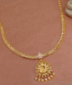 Beautiful Ruby White Stone Micro Gold Plated Necklace Peacock Design NCKN4122 Beautiful Ruby White Stone Micro Gold Plated Necklace Peacock Design NCKN4122