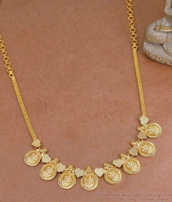 High Quality Gold Imitation Lakshmi Coin Necklace Design Shop Online NCKN4127