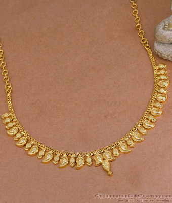 Light Weight 1 Gram Gold Mango Necklace Design For Women Fashion NCKN4133