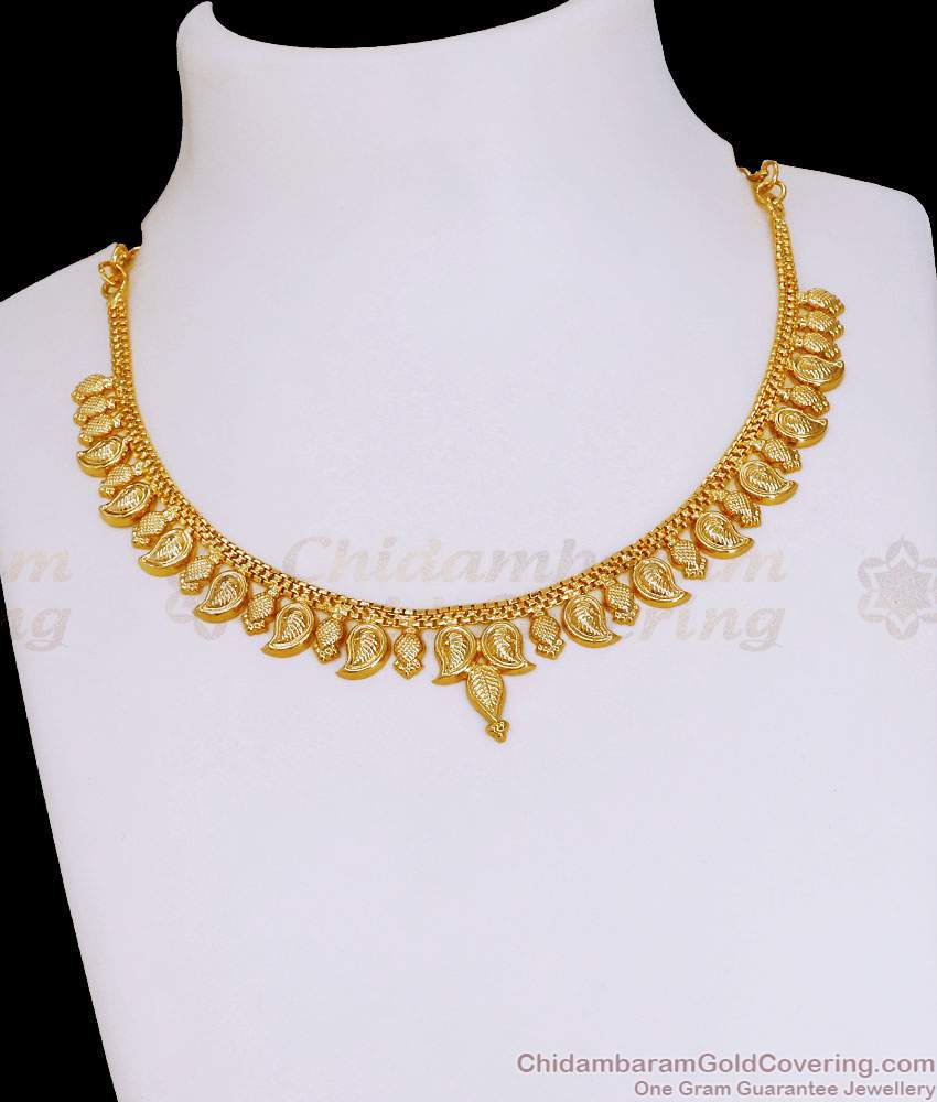 Light Weight 1 Gram Gold Mango Necklace Design For Women Fashion NCKN4133 Light Weight 1 Gram Gold Mango Necklace Design For Women Fashion NCKN4133