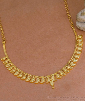 Plain Micro Gold Plated Short Mango Necklace Without Stone Online NCKN4134