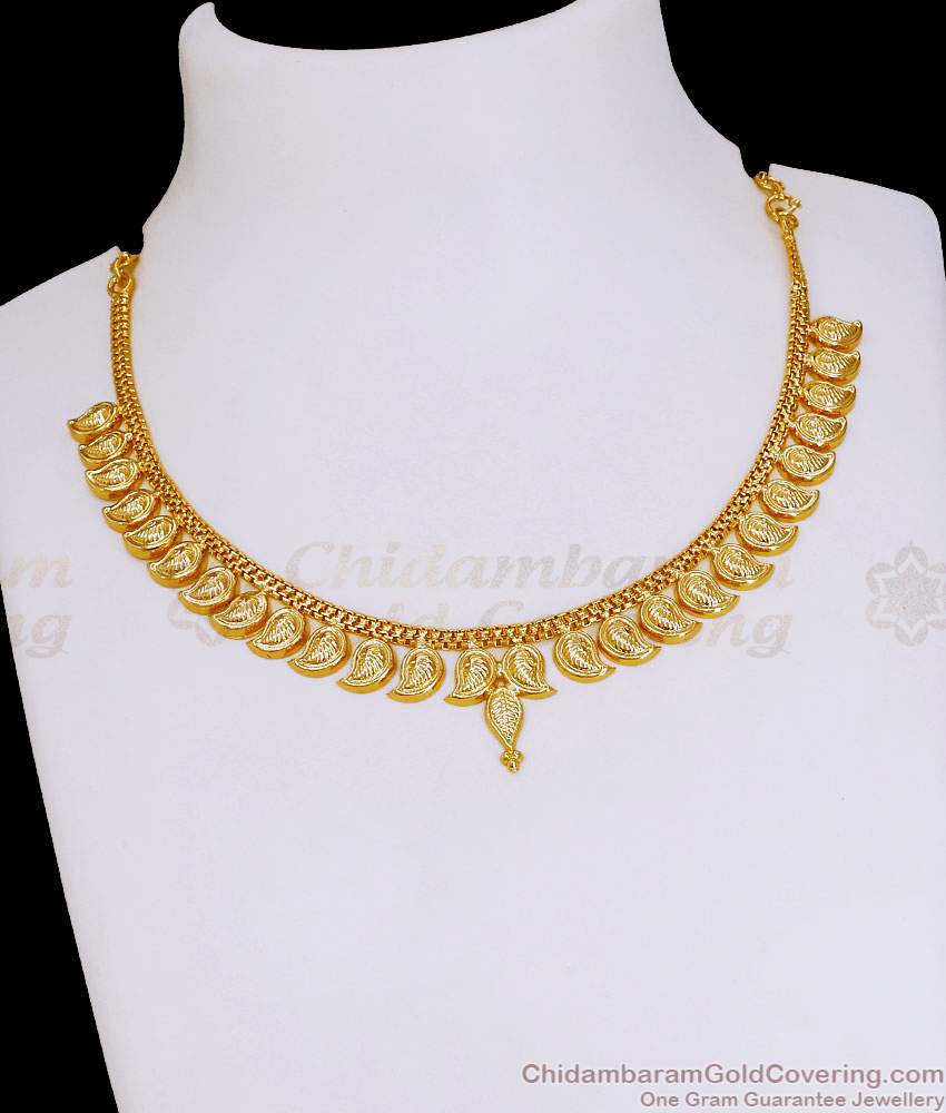Plain Micro Gold Plated Short Mango Necklace Without Stone Online NCKN4134 Plain Micro Gold Plated Short Mango Necklace Without Stone Online NCKN4134
