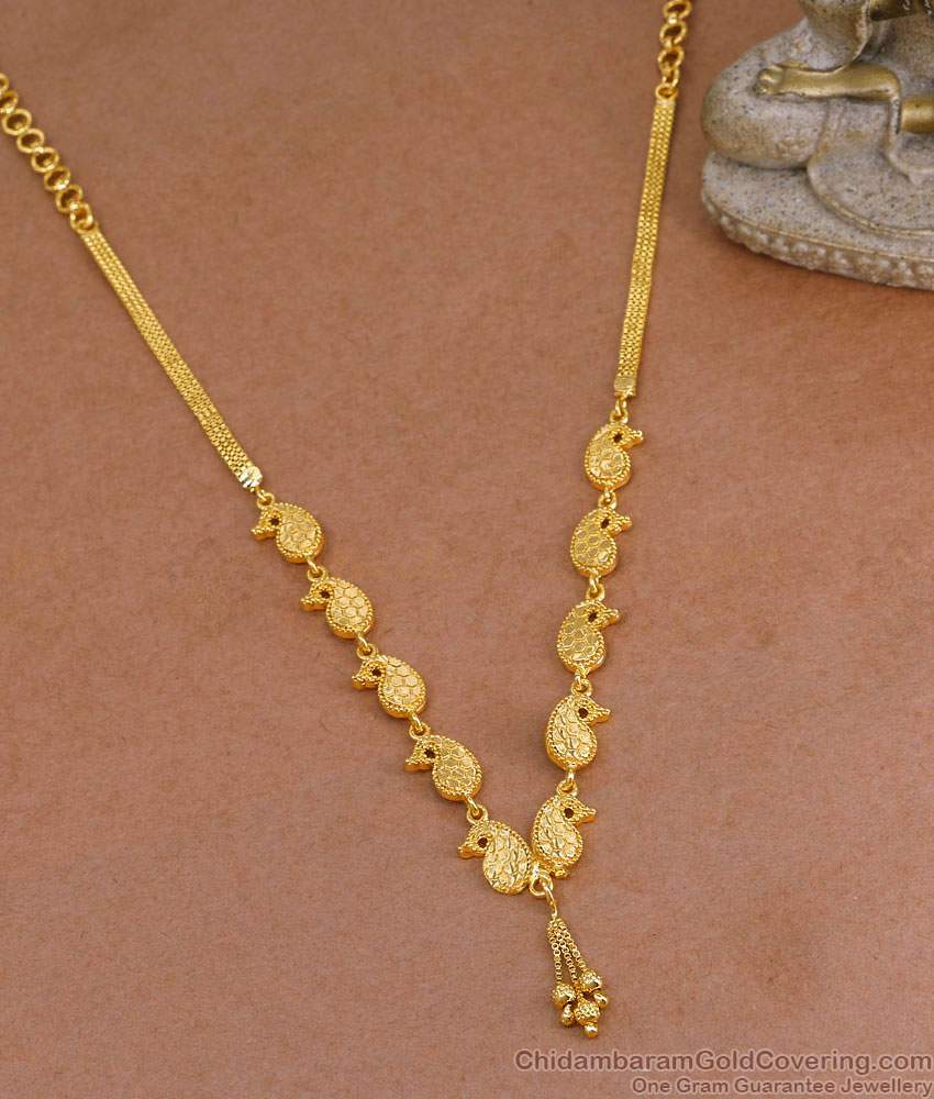 Plain Mango Design Gold Plated Necklace Design At Affordable Price NCKN4138 Plain Mango Design Gold Plated Necklace Design At Affordable Price NCKN4138
