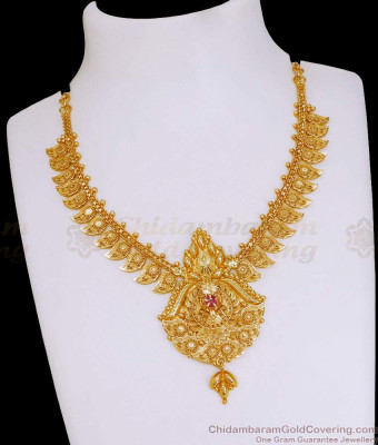 High Quality Micro Gold Plated Mango Necklace Bridal Jewelry Online NCKN4141