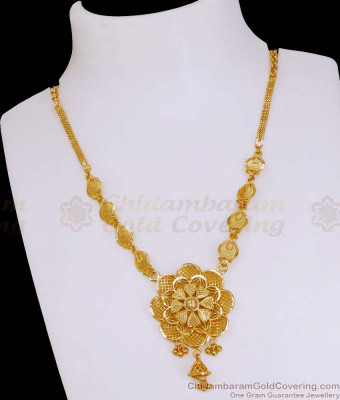 New Model Floral Design Gold Imitation Necklace At Affordable Price NCKN4145