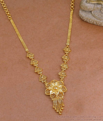Light Weight Gold Covering Floral Necklace For Women Fashion NCKN4146