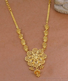 Latest Bridal Wear One Gram Gold Necklace Flower Design Online NCKN4147 Latest Bridal Wear One Gram Gold Necklace Flower Design Online NCKN4147