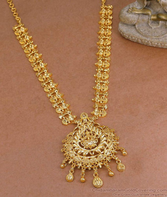 Plain Lakshmi Design Micro Gold Polish Necklace For Women Wedding NCKN4149