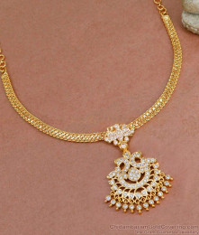 Beautiful Peacock Design White Stone Attigai Impon Necklace Design NCKN4154 Beautiful Peacock Design White Stone Attigai Impon Necklace Design NCKN4154