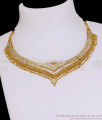 Premium Quality White Stone Impon Choker Necklace For Wedding NCKN4156