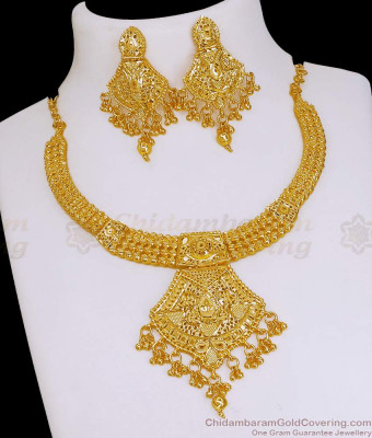 Grand Dubai Bridal Wear Forming Gold Necklace Set Shop Online NCKN4162