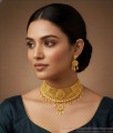 24Kt Gold Imitation Choker Necklace Forming Gold Wedding Jewelry Set NCKN4165 24Kt Gold Imitation Choker Necklace Forming Gold Wedding Jewelry Set NCKN4165