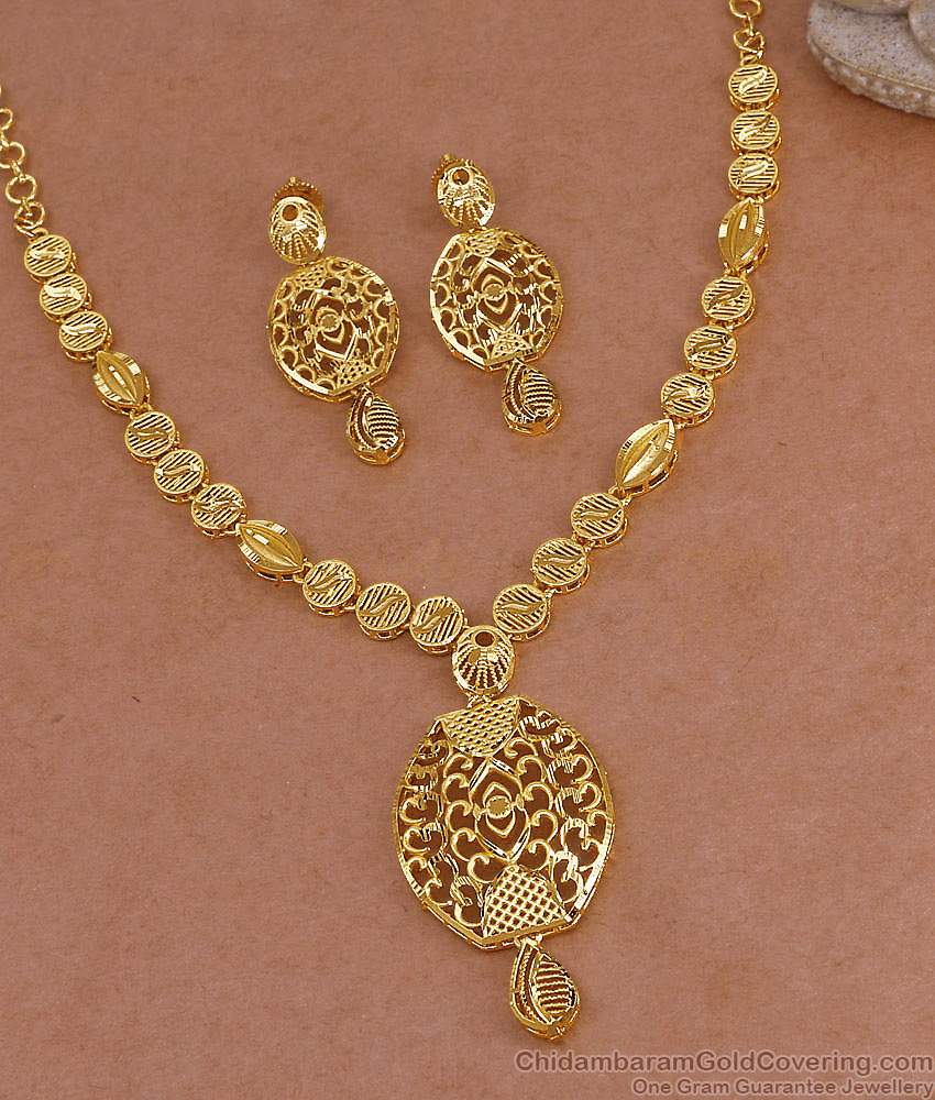 Latest Two Gram Gold Necklace Forming Jewelry Bridal Set Online NCKN4174 Latest Two Gram Gold Necklace Forming Jewelry Bridal Set Online NCKN4174