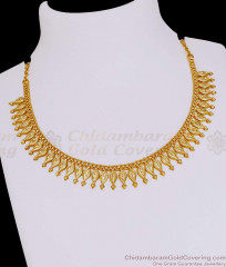 Plain One Gram Gold Necklace Leaf Malai Design For Women Fashion NCKN4176 Plain One Gram Gold Necklace Leaf Malai Design For Women Fashion NCKN4176