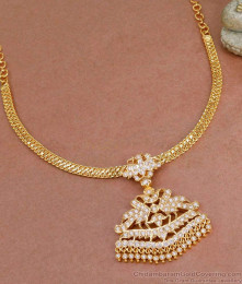 Buy Full White Stone Impon Attigai Dual Peacock Necklace Design NCKN4183