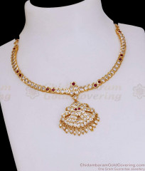 Beautiful Impon Stone Choker Necklace Ruby White Stone Design NCKN4190 Beautiful Impon Stone Choker Necklace Ruby White Stone Design NCKN4190