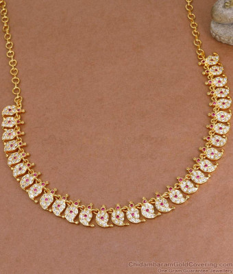 New Arrival Ruby White Stone Mango Attigai Impon 5 Metal Jewelry NCKN4191