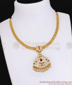 High Quality Impon Lotus Necklace With Ruby White Stone For Women NCKN4194