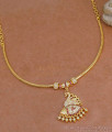 Beautiful Peacock Sangu Design Gold Imitation Necklace With Stones NCKN4195