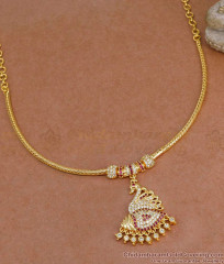 Beautiful Peacock Sangu Design Gold Imitation Necklace With Stones NCKN4195 Beautiful Peacock Sangu Design Gold Imitation Necklace With Stones NCKN4195