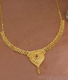 Latest Mullaipoo Design One Gram Gold Necklace Kerala Wedding Jewelry NCKN4196 Latest Mullaipoo Design One Gram Gold Necklace Kerala Wedding Jewelry NCKN4196