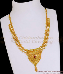 Latest Mullaipoo Design One Gram Gold Necklace Kerala Wedding Jewelry NCKN4196