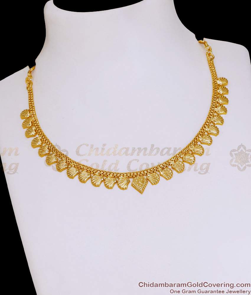 Light Weight Micro Gold Polish Necklace Shell Charms Design NCKN4197