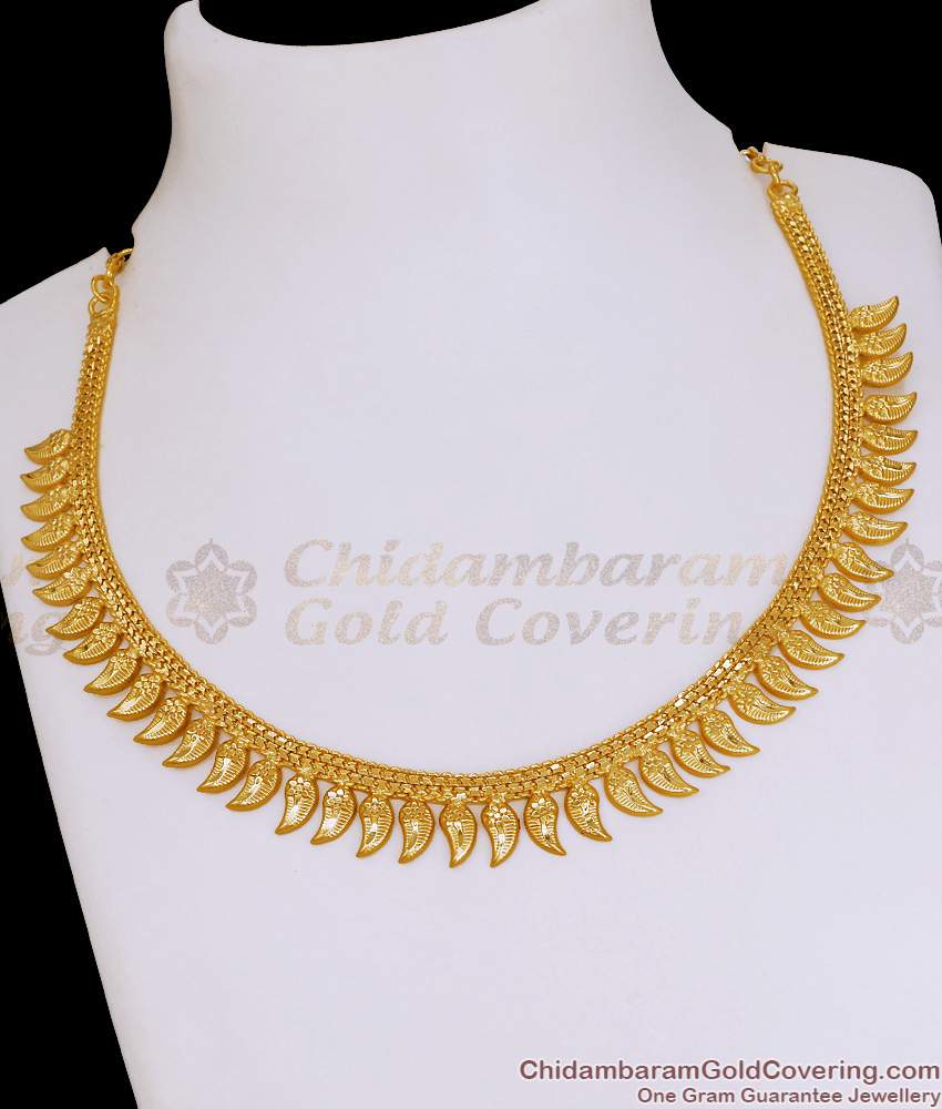 Plain Gold Plated Necklace Leaf Design At Affordable Price Online NCKN4198