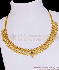 Single Emerald Stone Gold Imitation Mango Necklace Shop Online NCKN4200