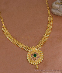 Big Emerald Stone Gold Imitation Necklace Collections Shop Online NCKN4204
