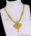 Real Gold Look Ruby Stone Necklace Heart Charm Design For Wedding NCKN4205