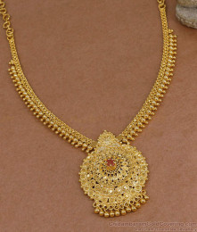 Traditional Golden Beads Kerala Bridal Necklace With Price Online NCKN4211