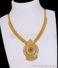 Traditional Golden Beads Kerala Bridal Necklace With Price Online NCKN4211