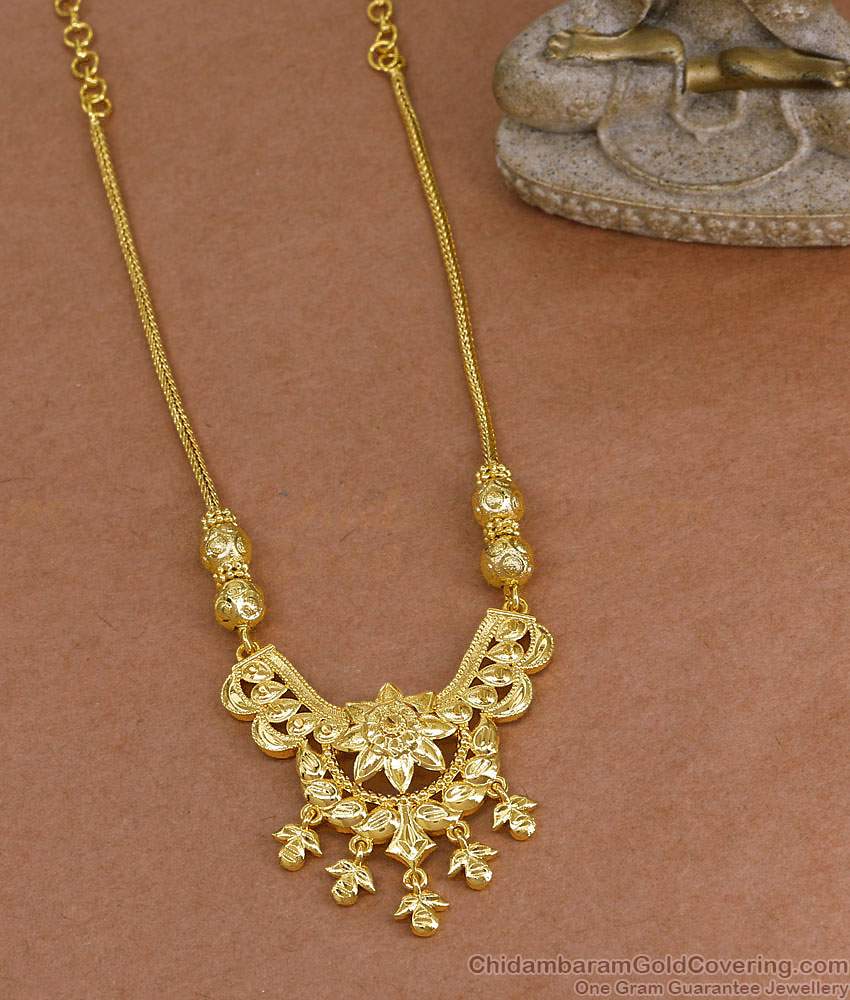 Real Gold Look Calcutta Necklace Kodi Chain Design For Women NCKN4213
