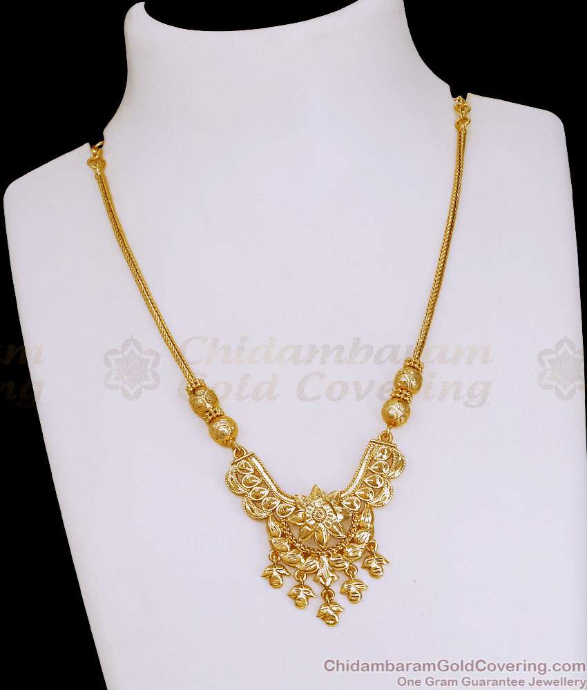 Real Gold Look Calcutta Necklace Kodi Chain Design For Women NCKN4213