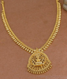 Plain One Gram Gold Lakshmi Necklace Manga Malai Design Online NCKN4217