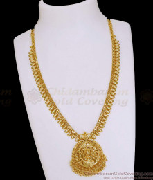 Plain One Gram Gold Lakshmi Necklace Manga Malai Design Online NCKN4217