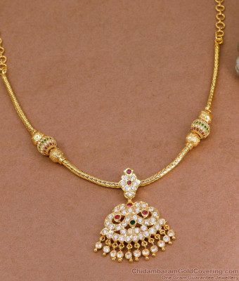 Traditional Gold Plated Kodi Chain Impon Necklace For Brides NCKN4218