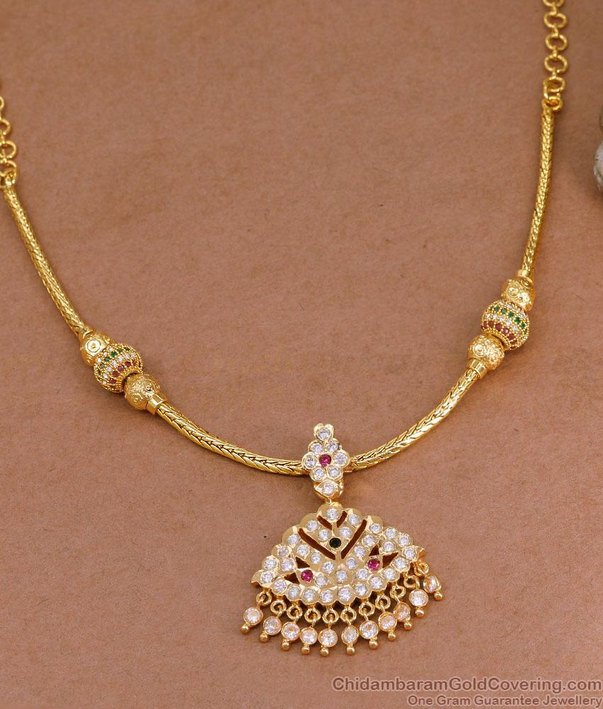 Light Weight Gold Plated Necklace Ball Design Impon Attigai Collections NCKN4220 Light Weight Gold Plated Necklace Ball Design Impon Attigai Collections NCKN4220