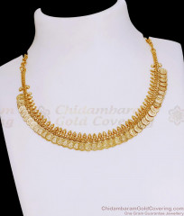 High Quality One Gram Gold Lakshmi Kasu Necklace For Brides NCKN4224