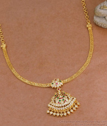 Premium Quality Impon Necklace Multi Color Stone Peacock Design NCKN4225