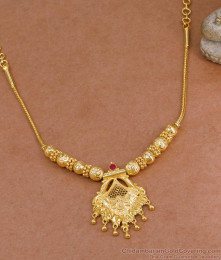 New Arrival Ruby Stone Gold Imitation Necklace Shop Online NCKN4228