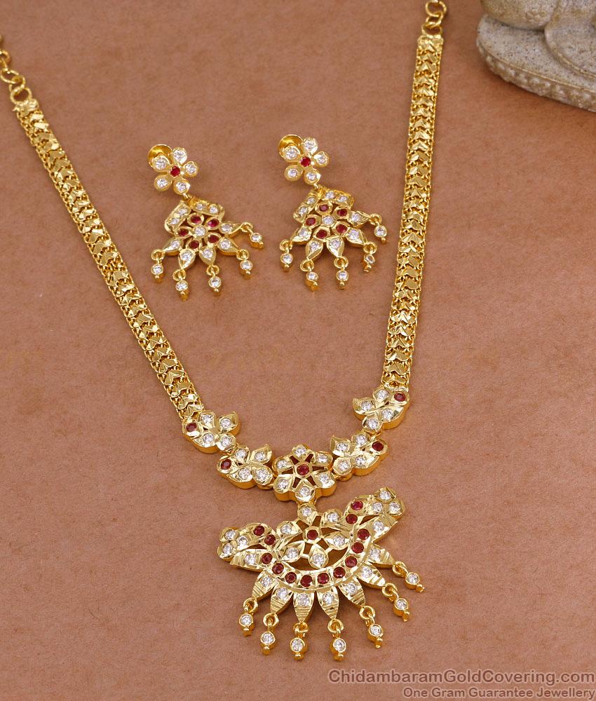South Indian Impon Panchaloha Necklace Wedding Combo Set NCKN4233 South Indian Impon Panchaloha Necklace Wedding Combo Set NCKN4233