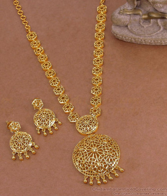 Arabic Wedding Design Dubai Gold Necklace Earring Combo Online NCKN4234