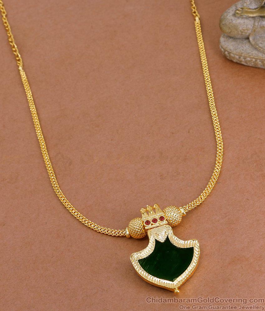 Big Green Palakka Stone Gold Imitation Necklace Design Shop Online NCKN4236 Big Green Palakka Stone Gold Imitation Necklace Design Shop Online NCKN4236