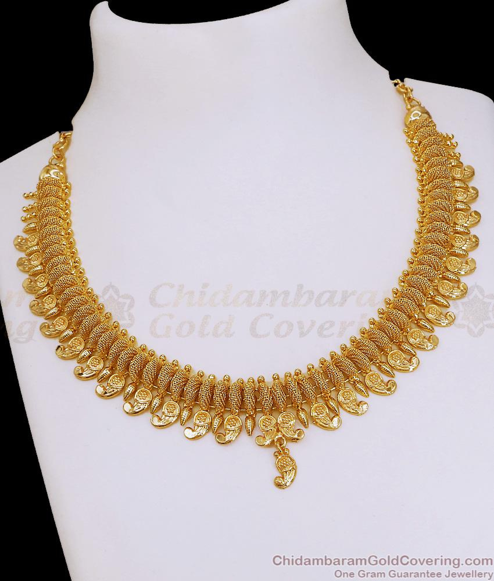Classic Micro Gold Plated Mango Necklace Net Pattern Wedding Jewelry ...