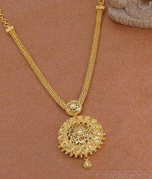Light Weight One Gram Gold Necklace Floral Pendant Design Online NCKN4238