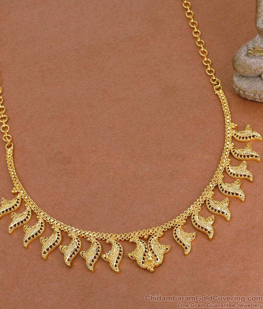 Beautiful Flower Design One Gram Gold Necklace At Affordable Price NCKN4242
