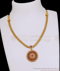 Stylish Ruby White Ad Stone Gold Necklace Bridal Jewelry Collections NCKN4243 Stylish Ruby White Ad Stone Gold Necklace Bridal Jewelry Collections NCKN4243